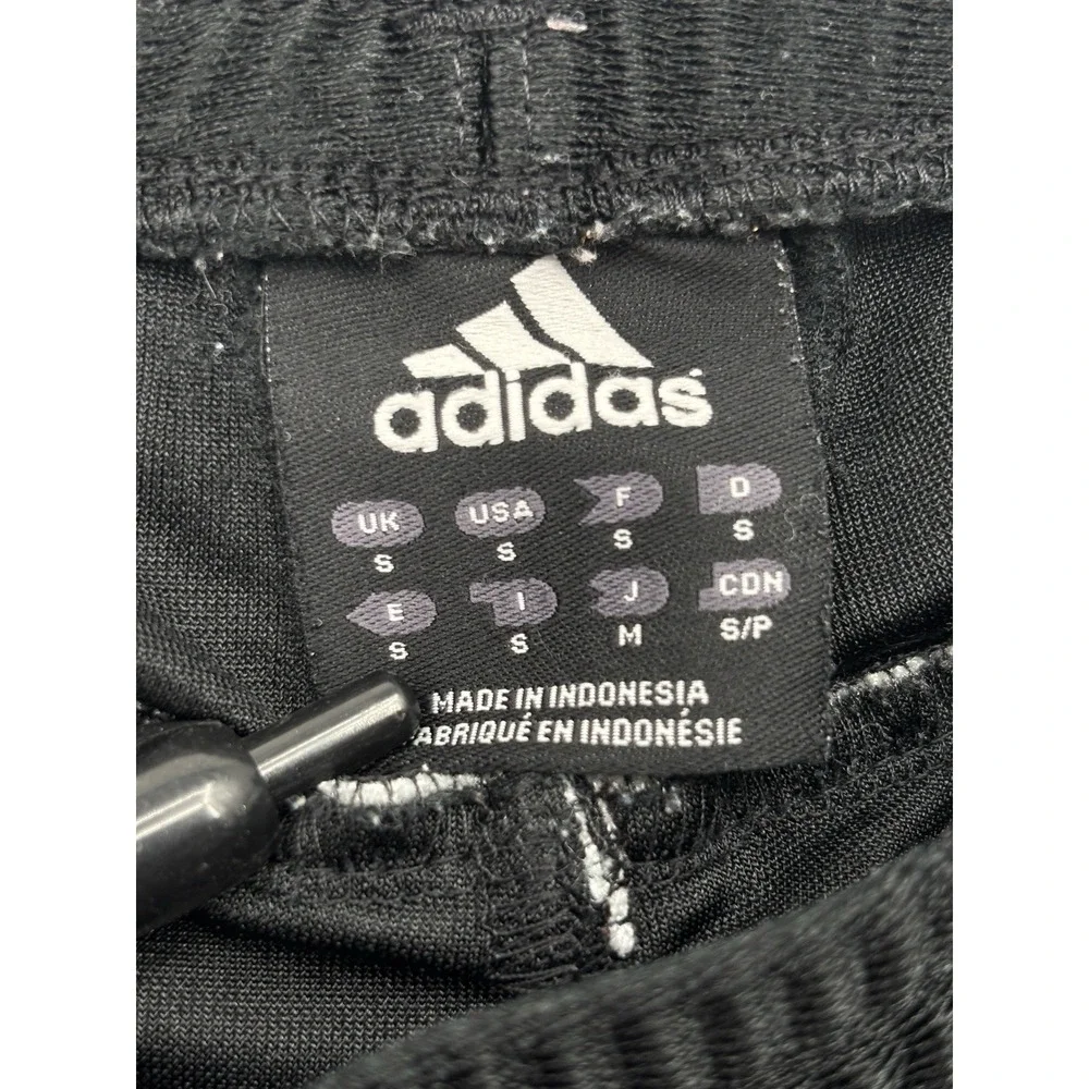 Vintage Adidas Men's Small Black 3 Stripe Snap Track Pants Y2K